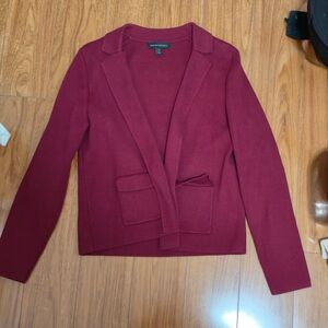 Petite Banana Republic Burgundy Knit Blazer with Pockets